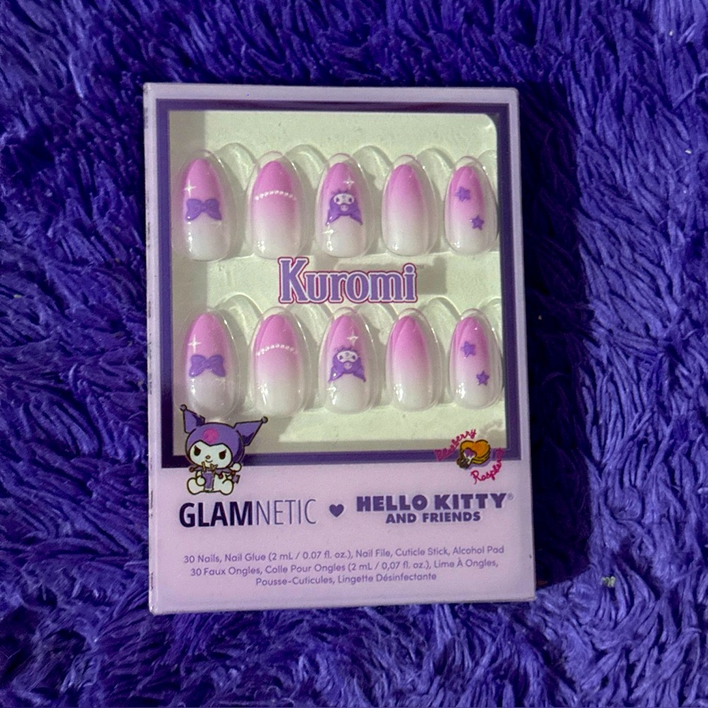 Glamnetic X Hello Kitty and Friends KUROMI Press On Nails Set Reusable 30ct - Picture 6 of 6